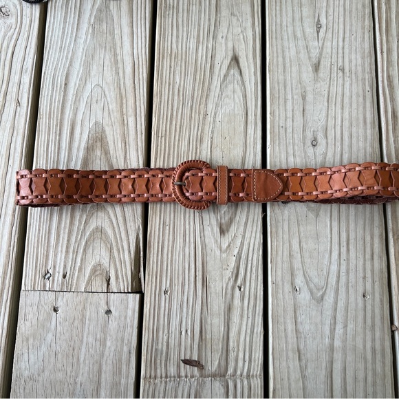 Fossil leather belt 3944231 size M woven brown british tan - Picture 5 of 5
